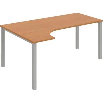Psací stůl UE 1800 P – Stůl ergo pravý 180 × 120 cm - Olše , Šedý kov