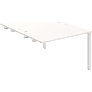 Psací stůl USD 1200 R – Stůl pracovní 120 × 160 cm, k řetězení - Bílá , Bílý kov