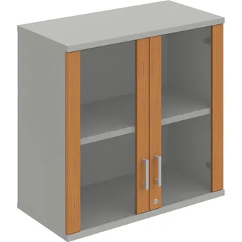 Policová skříň SZ 2 80 02 H – Skříň policová dvéřová 76,8 × 80 cm - Olše , Šedá , USH – hranatá