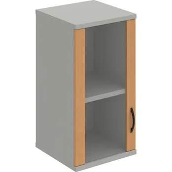 Policová skříň S 2 40 02 L H – Skříň policová dvéřová 76,8 × 40 cm - Buk , Šedá , UCO – černá