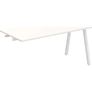 Psací stůl UJ A 1600 R – Stůl jednací rovný délky 160 cm, k řetězení - Bílá , Bílý kov