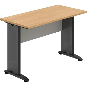 Psací stůl CE 1200 – Stůl pracovní rovný 120 cm, hl. 60 cm - Dub , Šedá , Černý kov