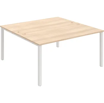 Psací stůl USD 1600 – Stůl pracovní 160 × 160 cm - Akát , Bílý kov