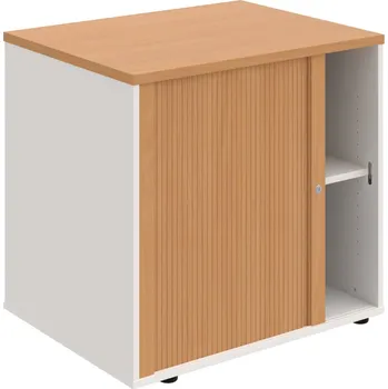 SPRZ 80 60 L N – Skříňka ke stolu, roletová, levá, š. 80 cm, léta napříč - Buk , Bílá , Buk