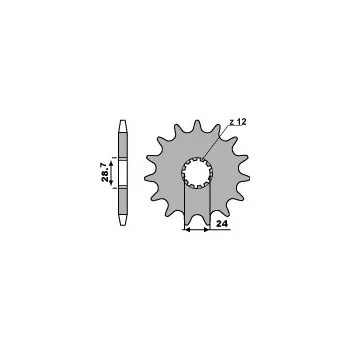 Řetězová sada pro motocykl PBR Výprodej PŘEDNÍ ŘETĚZOVÉ KOLO 526 17 18NC KAWASAKI ZZR/ZX14 (ŘETĚZ 530) (JTF517.17)