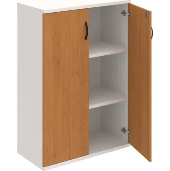 Policová skříň SZ 3 80 01 – Skříň policová dvéřová 115,2 × 80 cm - Olše , Bílá , UCO – černá