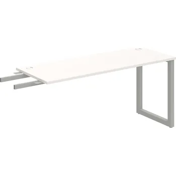 Psací stůl UE O 1600 RU – Stůl pracovní délky 160 cm, hl. 60 cm, k řetězení - Bílá , Šedý kov
