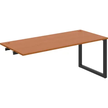 Psací stůl US O 1800 R – Stůl pracovní délky 180 cm, k řetězení - Třešeň , Černý kov