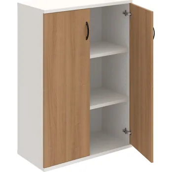 Policová skříň S 3 80 01 – Skříň policová dvéřová 115,2 × 80 cm - Višeň , Bílá , UCO – černá