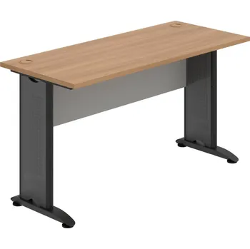 Psací stůl CE 1400 – Stůl pracovní rovný 140 cm, hl. 60 cm - Višeň , Šedá , Černý kov