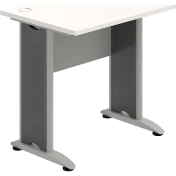 Psací stůl CE 800 – Stůl pracovní rovný 80 cm, hl. 60 cm - Bílá , Šedá , Šedý kov