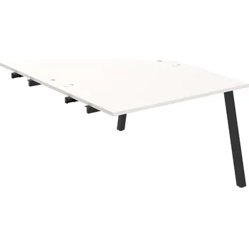 Psací stůl USD A 1200 R – Stůl pracovní 120 × 160 cm, k řetězení - Bílá , Černý kov