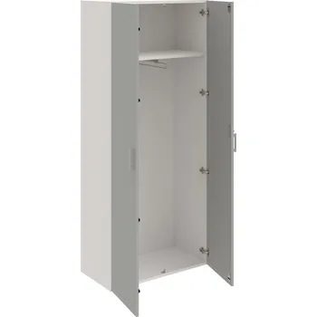 DZR 5 80 01 – Skříň šatní dvéřová 185 × 80 cm - Šedá , Bílá , USH – hranatá