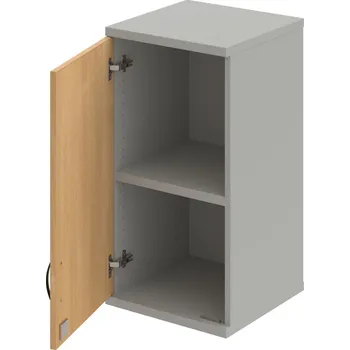 Policová skříň SZ 2 40 01 L H – Skříň policová dvéřová 76,8 × 40 cm - Dub , Šedá , UCO – černá