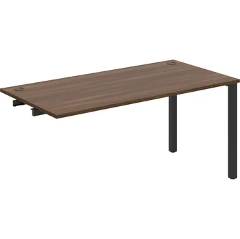 Psací stůl US 1600 R – Stůl pracovní délky 160 cm, k řetězení - Ořech , Černý kov