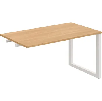 Psací stůl UJ O 1400 R – Stůl jednací rovný délky 140 cm, k řetězení - Dub , Bílý kov