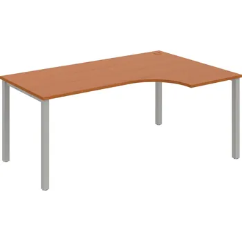 Psací stůl UE 1800 60 L – Stůl ergo 180×120 cm, levý - Třešeň , Šedý kov