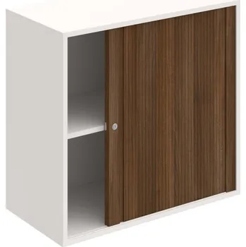 Policová skříň DZ 2 80 03 P – Skříň polic rolet pravá 74 × 80 cm - Bílá , Ořech