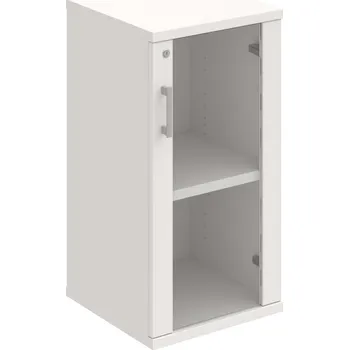 Policová skříň SZ 2 40 02 P – Skříň policová dvéřová 76,8 × 40 cm - Bílá , Bílá , USH – hranatá