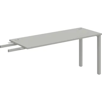 Psací stůl UE 1600 RU – Stůl pracovní délky 160 cm, hloubka 60 cm, k řetězení - Šedá , Šedý kov