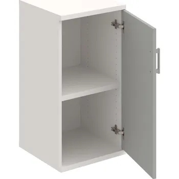 Policová skříň S 2 40 01 P – Skříň policová dvéřová 76,8 × 40 cm - Šedá , Bílá , USH – hranatá