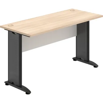 Psací stůl CE 1400 – Stůl pracovní rovný 140 cm, hl. 60 cm - Akát , Bílá , Černý kov