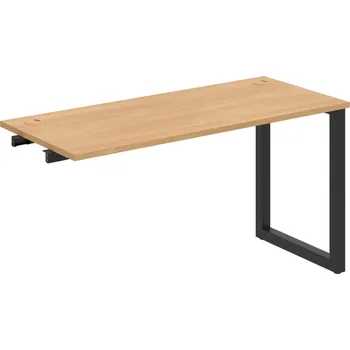Psací stůl UE O 1400 R – Stůl pracovní délky 140 cm, hl. 60 cm, k řetězení - Dub , Černý kov
