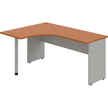 Psací stůl GE 60 P – Stůl ergo pravý 160 × 120 cm - Třešeň , Šedá , Šedý kov