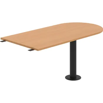 Jednací stůl CP 1600 3 – Stůl jednací délky 160 cm ukončený obloukem - Buk , Černý kov