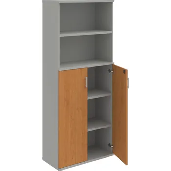 SZ 5 80 04 – Skříň policová dvéřová 192 × 80 cm - Olše , Šedá , USH – hranatá