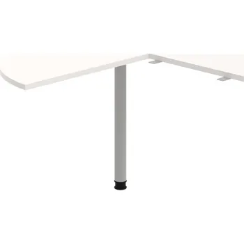 Psací stůl GP 22 L P – Stůl jednací levý podél ø 120 cm - Bílá , Šedý kov