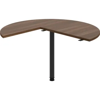 Psací stůl FP 22 P P – Stůl jednací pravý podél ø 120 cm - Ořech , Černý kov