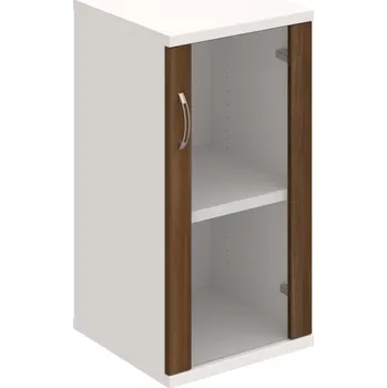 Policová skříň S 2 40 02 P – Skříň policová dvéřová 76,8 × 40 cm - Ořech , Bílá , USN – Hobis