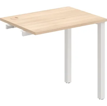 Psací stůl UE 800 R – Stůl pracovní délky 80 cm, hl. 60 cm, k řetězení - Akát , Bílý kov