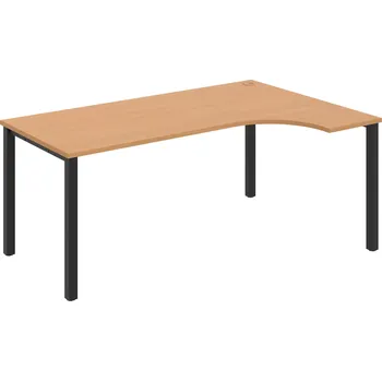 Psací stůl UE 1800 L – Stůl ergo levý 180 × 120 cm - Buk , Černý kov