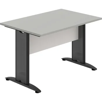 Jednací stůl CJ 1200 – Stůl jednací rovný 120 cm - Šedá , Bílá , Černý kov