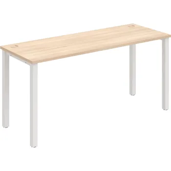 Psací stůl UE 1600 – Stůl pracovní délky 160 cm, hl. 60 cm - Akát , Bílý kov