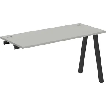 Psací stůl UE A 1400 R – Stůl pracovní délky 140 cm, hl 60 cm, k řetězení - Šedá , Černý kov