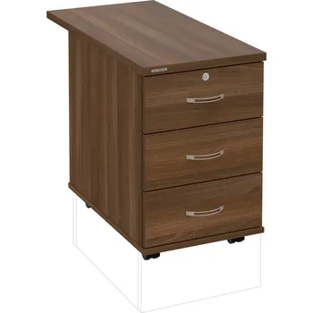 Zásuvkový kontejner K 33 Z P 80 – Kontejner, 3 zásuvky, uzamykatelný, léta podél, hl. 80 cm - Ořech , Ořech , USN – Hobis