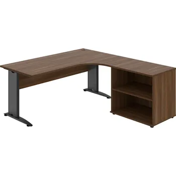 Psací stůl CE 1800 60 H L – Sestava CE 1800 60 L + SP 80 60 P - Ořech , Ořech , Černý kov