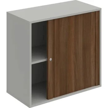 Policová skříň DZ 2 80 03 P – Skříň polic rolet pravá 74 × 80 cm - Šedá , Ořech