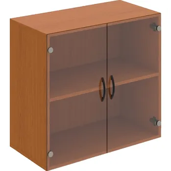 Policová skříň D 2 80 02 – Skříň policová dvéřová 74 × 80 cm - Čiré , Třešeň , UCO – černá