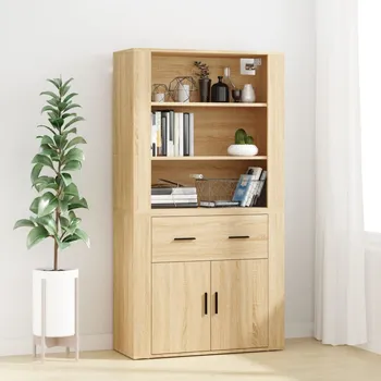 přebalovací pult a komoda Skříň highboard dub sonoma kompozitní dřevo Hnědá3185378