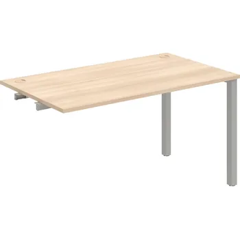 Psací stůl US 1400 R – Stůl pracovní délky 140 cm, k řetězení - Akát , Šedý kov