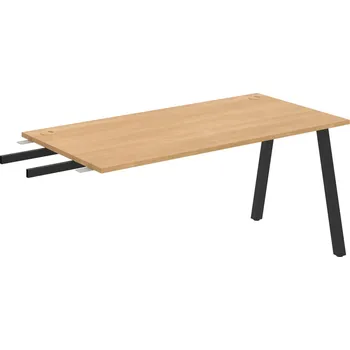 Psací stůl US A 1600 RU – Stůl pracovní délky 160 cm, k řetězení - Dub , Černý kov