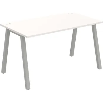 Psací stůl US A 1400 – Stůl pracovní délky 140 cm - Bílá , Šedý kov