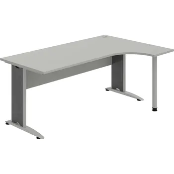 Psací stůl CE 1800 L – Stůl ergo levý 180 × 120 cm - Šedá , Šedá , Šedý kov