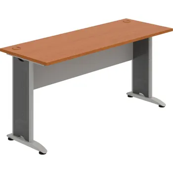 Psací stůl CE 1600 – Stůl pracovní rovný 160 cm, hl. 60 cm - Třešeň , Šedá , Šedý kov