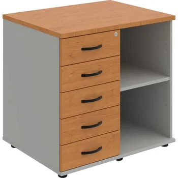 SPKZ 3 80 60 L N – Skříňka ke stolu, levá, s centrálním zamykáním - Olše , Šedá , UCO – černá