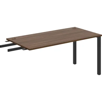 Psací stůl US 1600 RU – Stůl pracovní délky 160 cm, k řetězení - Ořech , Černý kov